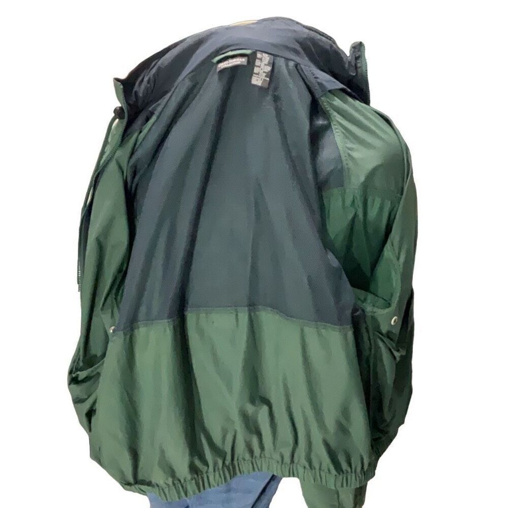 Greg Norman VTG Hooded Lightweight Zip Up Mock Neck Green Shark Jacket Sz Small - Picture 6 of 10